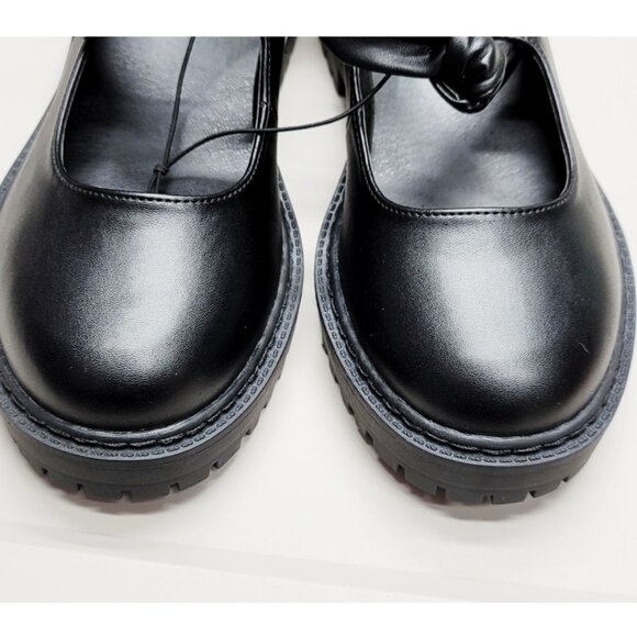 NWT Torrid 8.5 Black Mary Jane Bow Lug-Sole Flat Shoes 8.5WW Wide Width - Picture 7 of 11